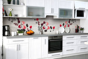 Наклейка на скинали Zatarga на кухню «Угасание ягод» 600х2500 мм виниловая 3Д наклейка кухонный фартук самоклеящаяся