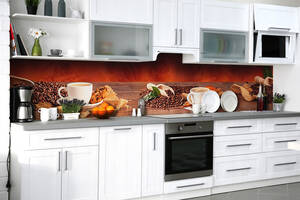 Наклейка на скинали Zatarga на кухню «Вкус арабики» 600х2500 мм виниловая 3Д наклейка кухонный фартук самоклеящаяся