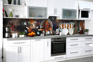 Наклейка на скинали Zatarga на кухню «Вкусный лёд» 600х3000 мм виниловая 3Д наклейка кухонный фартук самоклеящаяся