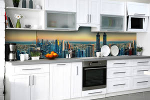Наклейка на скинали Zatarga на кухню «Вид на Дубаи» 600х2500 мм виниловая 3Д наклейка кухонный фартук самоклеящаяся