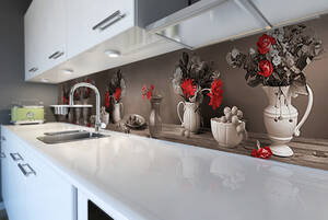 Наклейка на скинали Zatarga на кухню «Винтажный натюрморт» 650х2500 мм виниловая 3Д наклейка кухонный фартук самоклея...