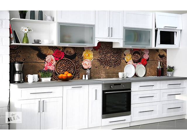 Наклейка на скинали Zatarga на кухню «Идеальное зерно» 600х2500 мм виниловая 3Д наклейка кухонный фартук самоклеящаяся