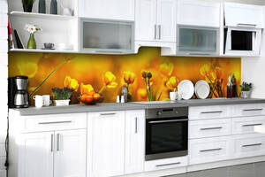 Наклейка на скинали Zatarga на кухню «Жёлтые надежды» 600х2500 мм виниловая 3Д наклейка кухонный фартук самоклеящаяся