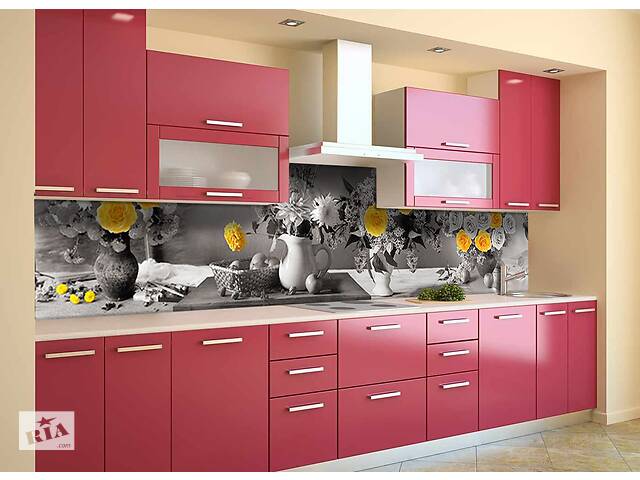 Наклейка на скіналі Zatarga на кухню «Жовтий акцент» 600х3000 мм вінілова 3Д наклейка кухонний фартух
