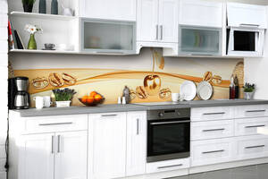 Наклейка на скинали Zatarga на кухню «Золотая рука Мидаса» 600х2500 мм виниловая 3Д наклейка кухонный фартук самоклея...