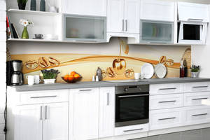 Наклейка на скинали Zatarga на кухню «Золотая рука Мидаса» 600х3000 мм виниловая 3Д наклейка кухонный фартук самоклея...