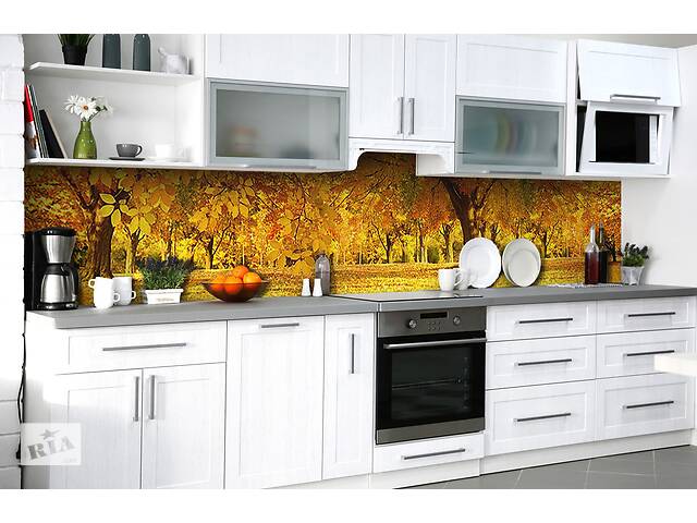 Наклейка на скинали Zatarga на кухню «Золото осени» 600х2500 мм виниловая 3Д наклейка кухонный фартук самоклеящаяся