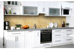 Наклейка на скинали Zatarga на кухню «Золотые лабиринты» 650х2500 мм виниловая 3Д наклейка кухонный фартук самоклеящаяся