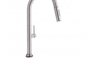 Смеситель для кухни Qtap Lenicka с выдвижным изливом QTLEN9138103UN Brushed Nickel PVD