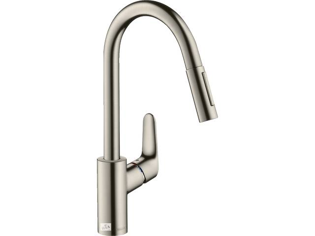 Смеситель для кухонной мойки с выдвижным душем Hansgrohe Focus Сталь 31815800