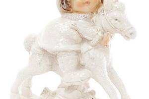 Статуэтка декоративная 'Девочка в шубке на лошадке' 15см