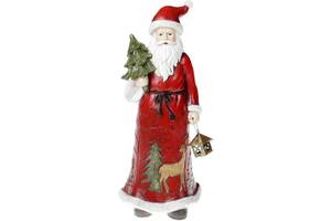 Статуэтка Santa с елкой 31.5 см, в красном Bona DP43012