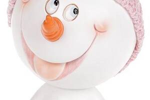 Статуэтка 'Снеговик в розовой шапке' 16см