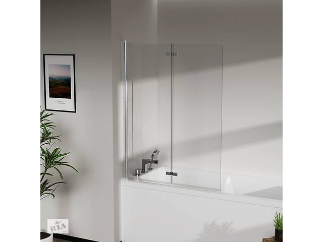 Стеклянная шторка для ванны AVKO Glass RDW02-J2 80x140 Silver