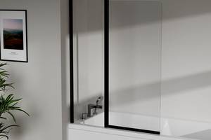 Стеклянная шторка для ванны AVKO Glass W436 40+60x140 Black Купи уже сегодня!
