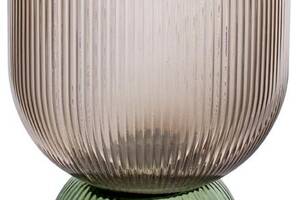 Стеклянная ваза Ariadne 'Carol' Ø16x26см, коричневый с зеленым
