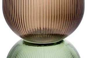 Стеклянная ваза Ariadne 'Carol' Ø16x31см, коричневый с зеленым