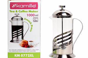 Стеклянный заварник Frenchpress 1л KL225535 Kamille