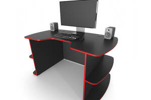 Стол геймерский ZEUS Floki-2 черный/красный с вырезом