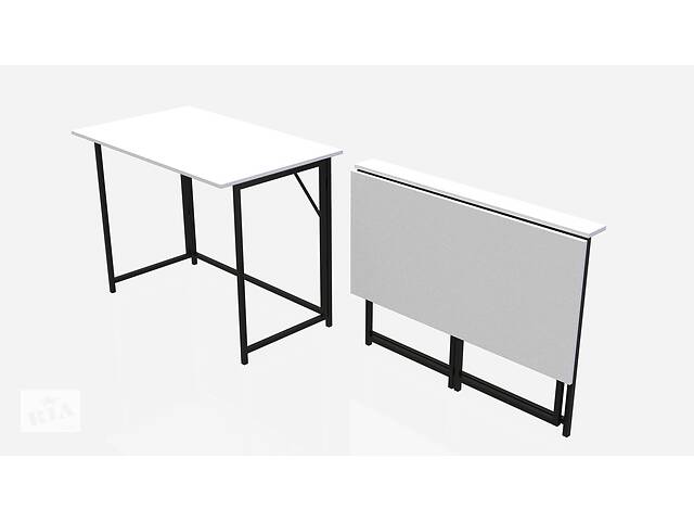 Стол раскладной Морис Ferrum-decor 750x1000x600 Черный металл ДСП Белый 16 мм (MORI001)