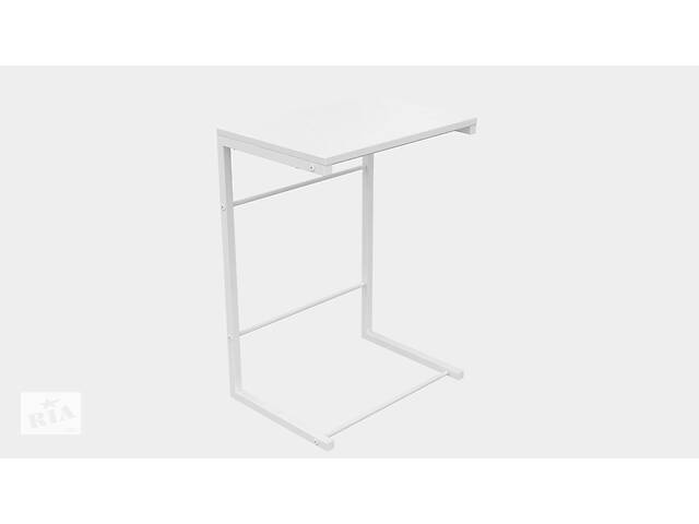 Столик приставной Терри Ferrum-decor 650x440x330 Белый металл ДСП Белый 16 мм (TERR008)