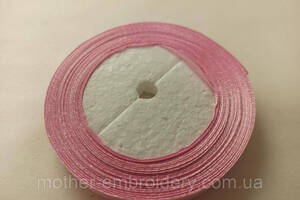 Стрічка атласна рожева 1 см 23м декоративна стрічка, шиття, декор одягу і домашнього текстилю