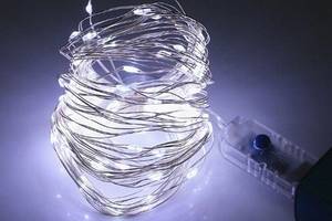 Светодиодная гирлянда нить Led Капли росы на 100 светодиодов 10 м с USB подключением и пультом ДУ Белая