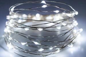 Светодиодная гирлянда нить Led Капли росы на 200 светодиодов электрическая 15 метров Белая