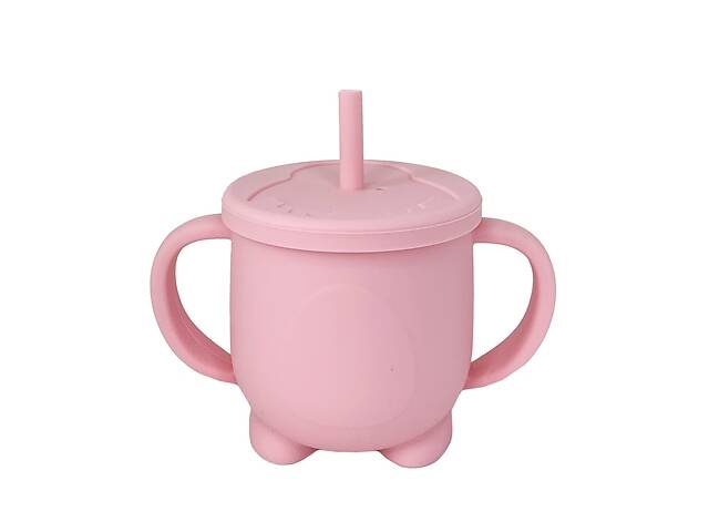 Силіконова чашка-поїлка з кришкою MGZ-0302(Pink) 200 мл