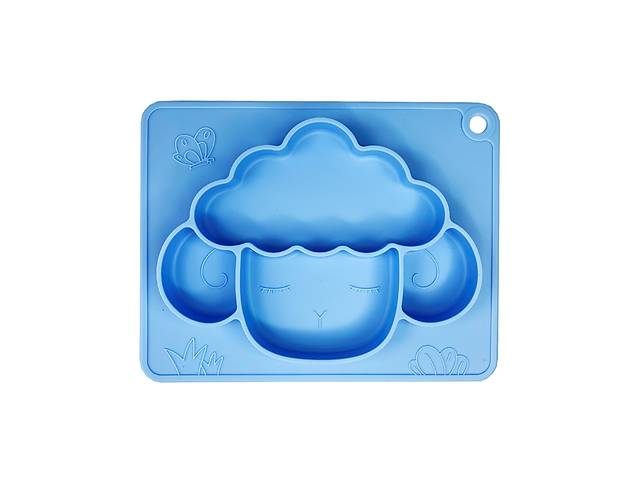 Силіконова тарілка-килимок 'Баранчик' MGZ-0125(Blue) 18х23 см