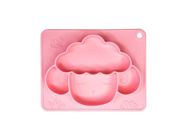 Силіконова тарілка-килимок 'Баранчик' MGZ-0125(Pink) 18х23 см