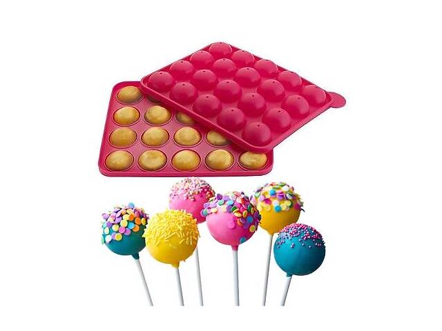 Силиконовая форма для Кейк Попсов (CAKE POPS) 23х19см 20 ячеек