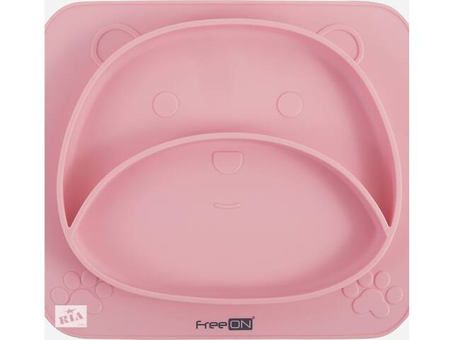 Силиконовая тарелка детская FreeON Bear, розовая Купи уже сегодня!