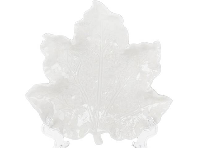 Тарелка-Блюдо Bona сервировочное Feuille Кленовый лист 20см ceramic белая DP40205