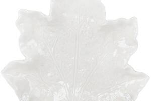 Тарелка-блюдо Feuille 'Кленовый лист' 20см, керамическая белая