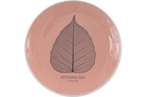 Тарелка десертная Limited Edition Minimalism HTK-008 17,5 см розовая