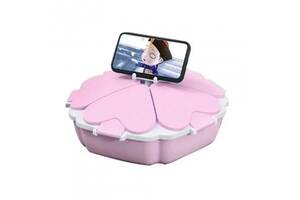 Тарелка-менажница для закусок RIAS Peach Heart Shape с подставкой для телефона 5 отсеков Pink (3_01556)