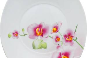 Тарелка столовая мелкая 'Орхидея' квадратная 25см