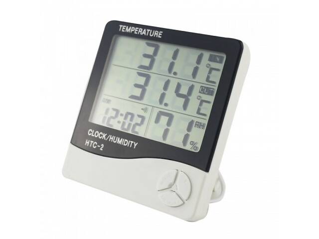 Термометр, гигрометр, метеостанция, часы HTC-2 + выносной датчик белый (44412)