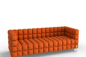 Трехместный диван KULIK SYSTEM NEXUS Ткань 3 Оранжевый (hub_ZSie59759)