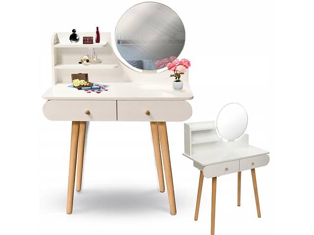 Туалетный столик JUMI SCANDI с зеркалом Белый