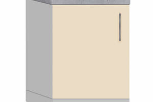 Тумба-мойка (однодверная) с врезной мойкой со столешницей 1-й категории ширина 500 МАКСИ МЕБЕЛЬ Серый/Ваниль (80155)