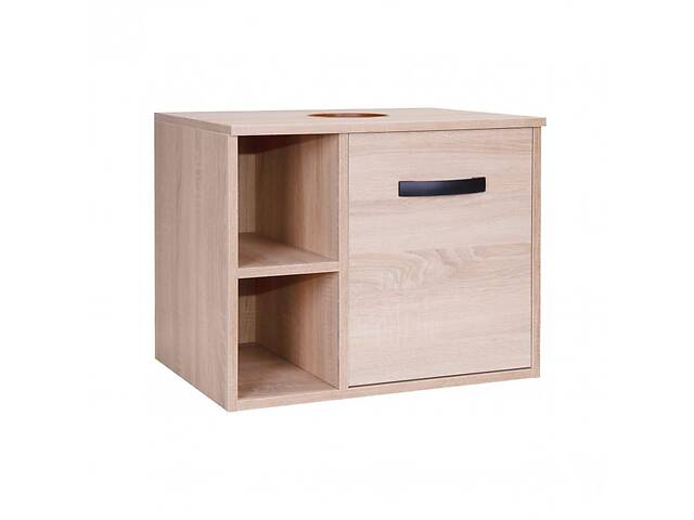 Тумба підвісна Qtap Pisces 600х480х470 Whitish oak зі стільницею QT2579TPL603WO