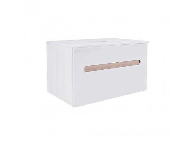 Тумба підвісна Qtap Virgo 800х476х469 White/Whitish oak зі стільницею QT1879TPА801WWO