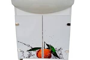 Тумба с умывальником Mikola-M Eco Green light Orange Лотос 70 см Белый