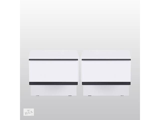 Tумбы прикроватные Мебель UA Лукка (2шт) минимализм Белый глянец/Антрацит (57566)