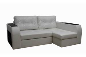 Угловой диван Garnitur.plus Барон темно-белый 250 см (DP-192)