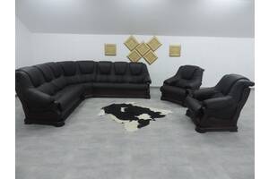 Угловой кожаный диван Санремо, Классические мягкие диваны украинского производства