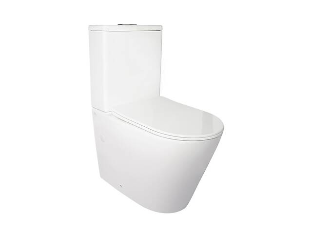 Унітаз-компакт Qtap Stork безобідковий з сідінням Soft-close QT15222178W