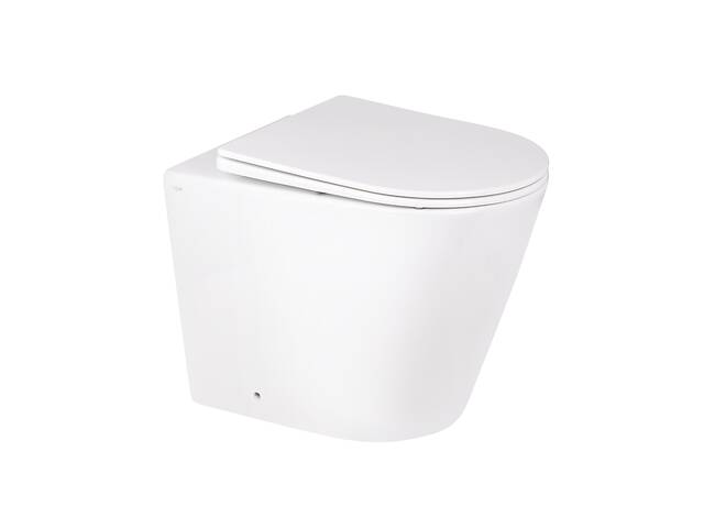 Унітаз підлоговий Qtap Swan безобідковий з сідінням Soft-close QT16223178W